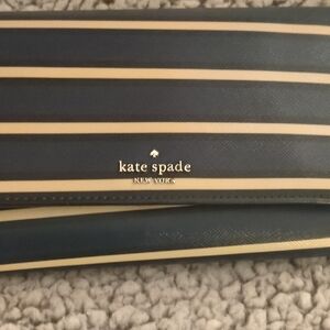 Kate Spade Navy and Cream Striped Clutch